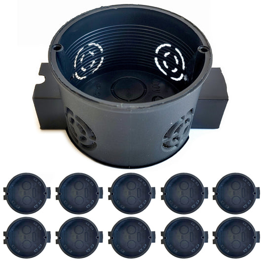 10x Schalterdosen 60x41mm Unterputzdosen Gerätedosen UP Hohlwanddosen Schwarz