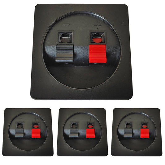 4x Lautsprecher Anschluss Terminal Set Eckig Klippfix Boxen Klemmleiste Löten