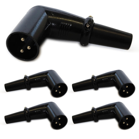 4x XLR Winkelstecker im Set auf weißem Hintergrund