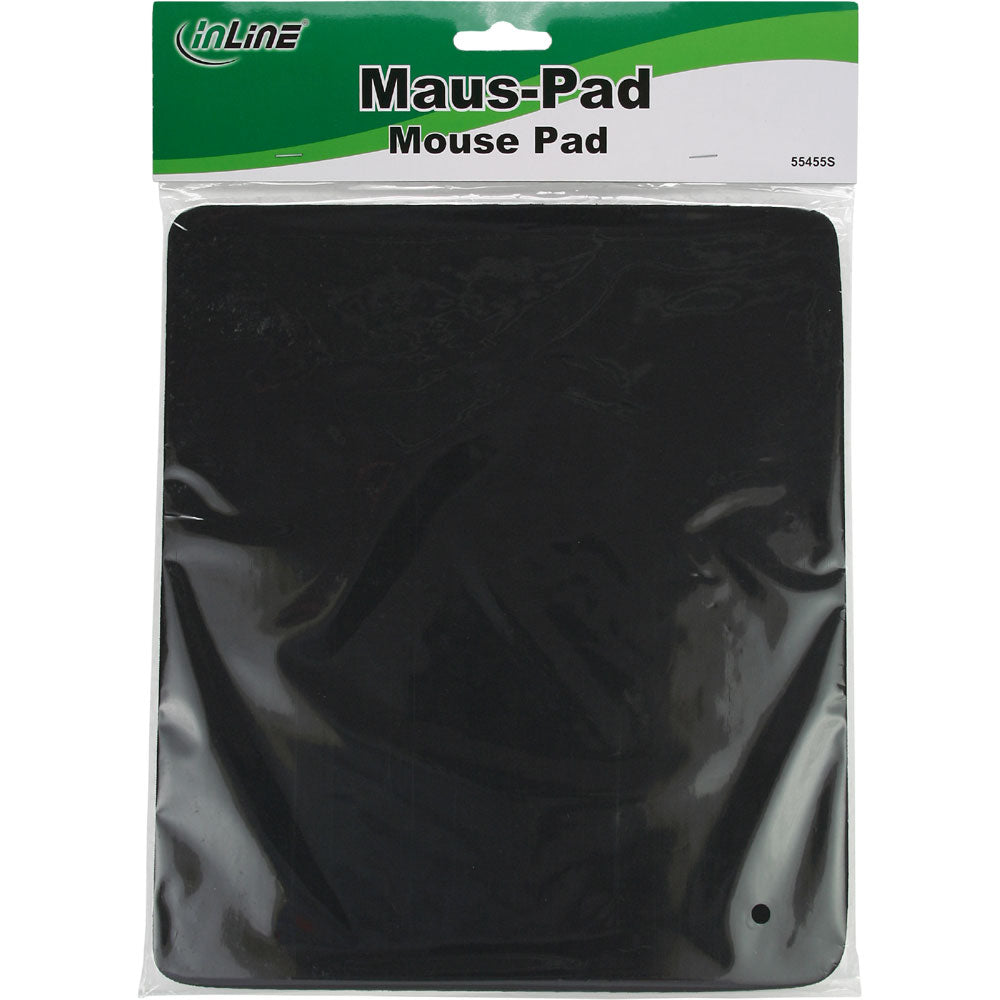 Mauspad InLine / Schwarz / 250 x 220 x 6 mm / Farbig / Rutschfest / Mousepad