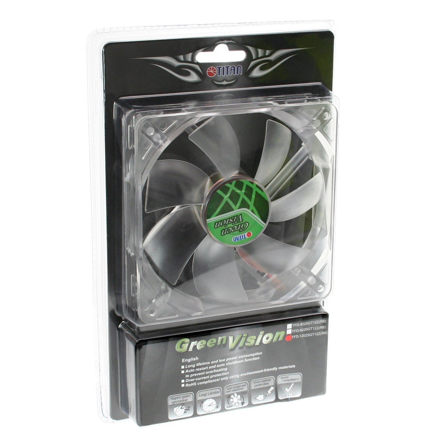 Lüfter Titan Green Vision 120mm 80mm 92mm Transparent Leise 12V PC Gehäuselüfter