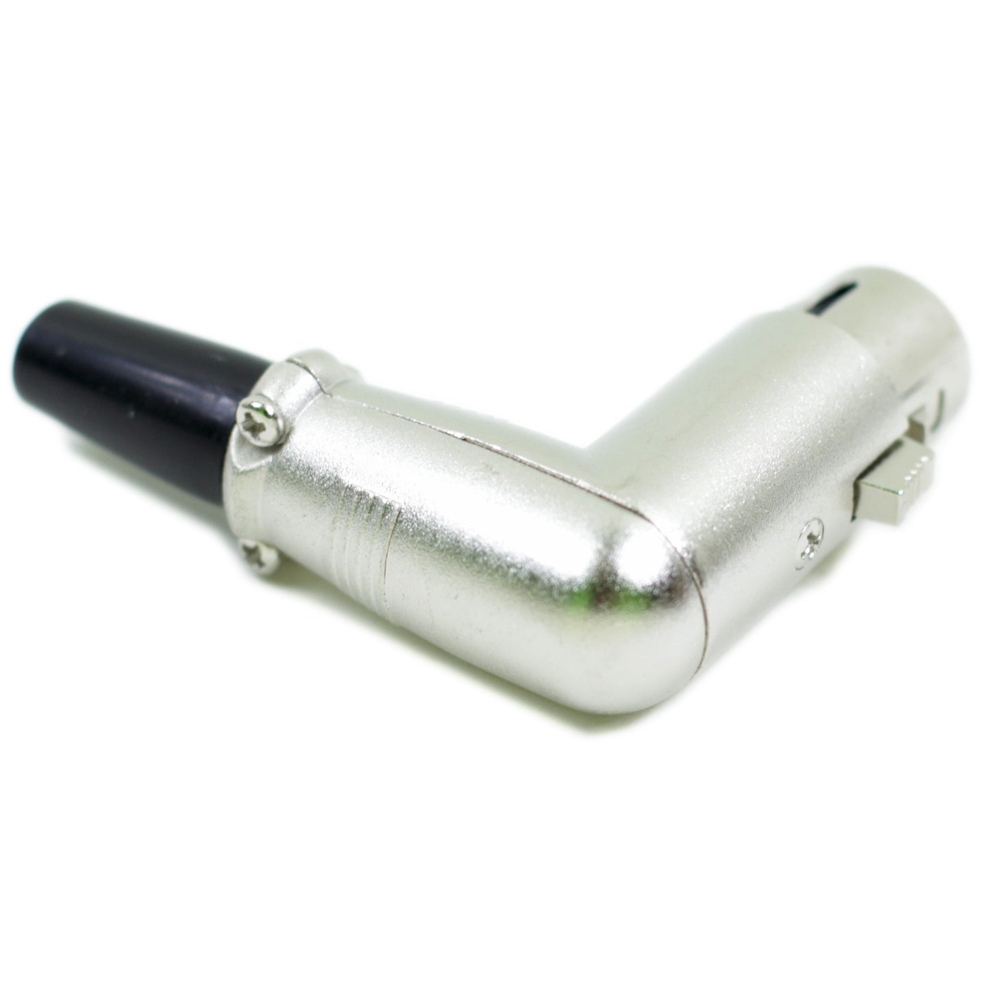 XLR Buchse 90° gewinkelt Metall mit Zugentlastung 3 poliger Audio Winkelstecker