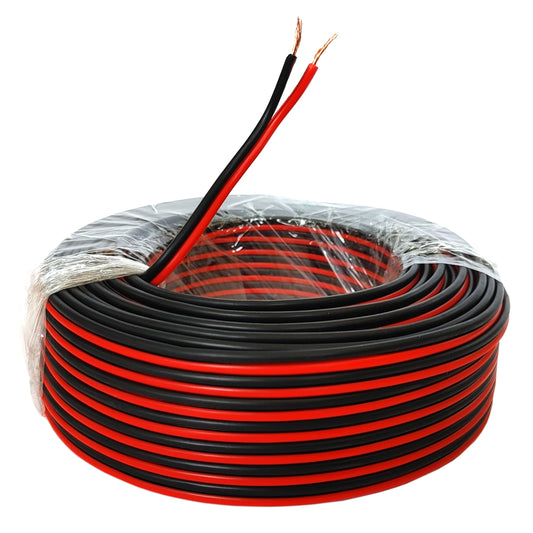 Lautsprecherkabel 50m rot/schwarz 0,75mm² Kupfer Audiokabel Boxenkabel Litze KFZ