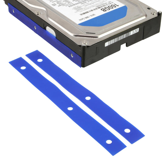 Laufwerks-Entkoppler aus Silikon mit Anwendungsbeispiel an Festplatte