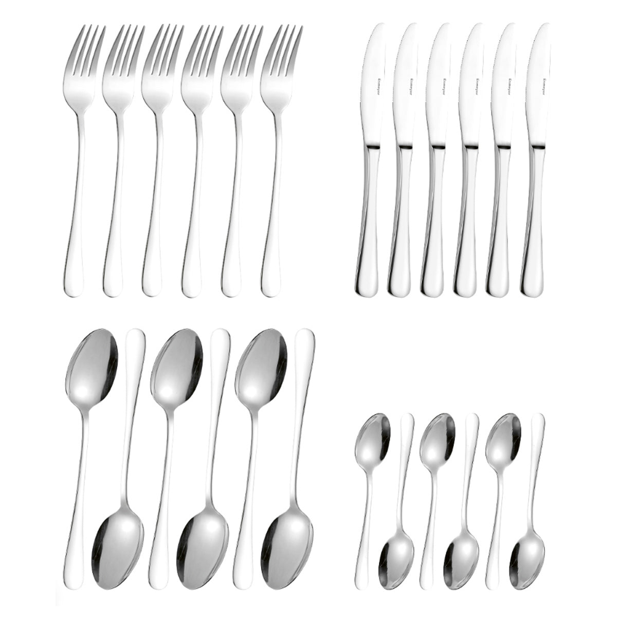 Besteck Esmeyer Sylvia Messer Gabel Löffel Dessertlöffel Kuchengabel Set