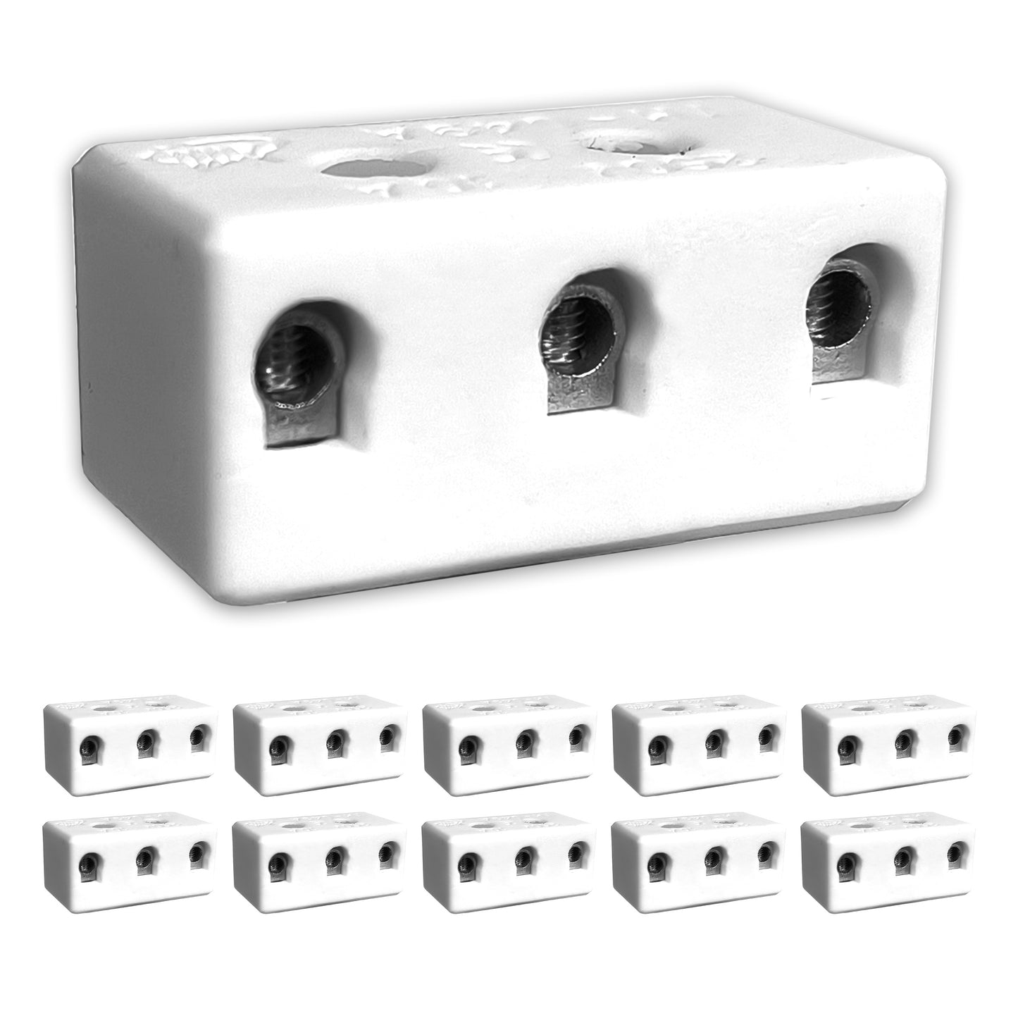 Porzellan Klemmen Lüsterklemmen 2polig 3polig Verbindungklemme Kabelklemme 10A