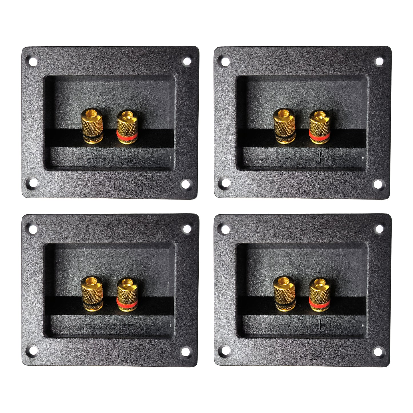 1-4 Lautsprecher Anschlussterminal Rund Eckig Gold Steck-Schraubanschluss Boxen