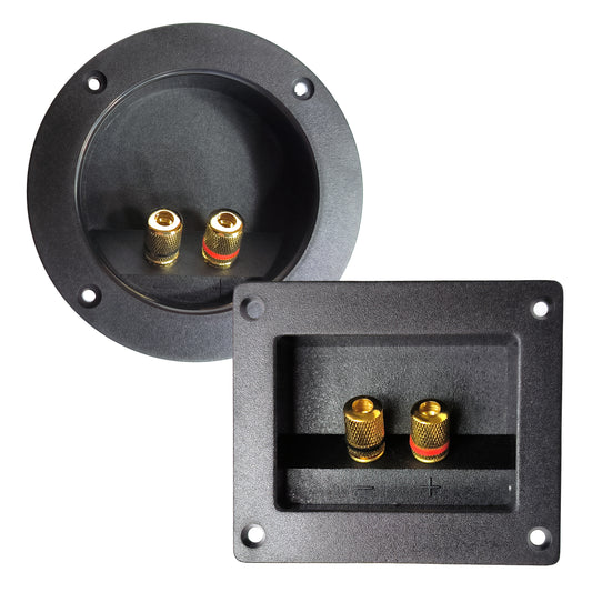 1-4 Lautsprecher Anschlussterminal Rund Eckig Gold Steck-Schraubanschluss Boxen