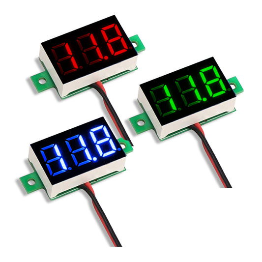 LED Voltmeter Mini 3-30V Rot Grün Blau Digital Anzeige Einbau Spannungsmesser