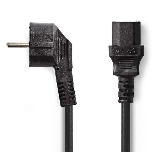 Kaltgeräte Stromkabel 10m 5m 3m 2m einseitig gewinkelt Netzkabel Kabel Schwarz