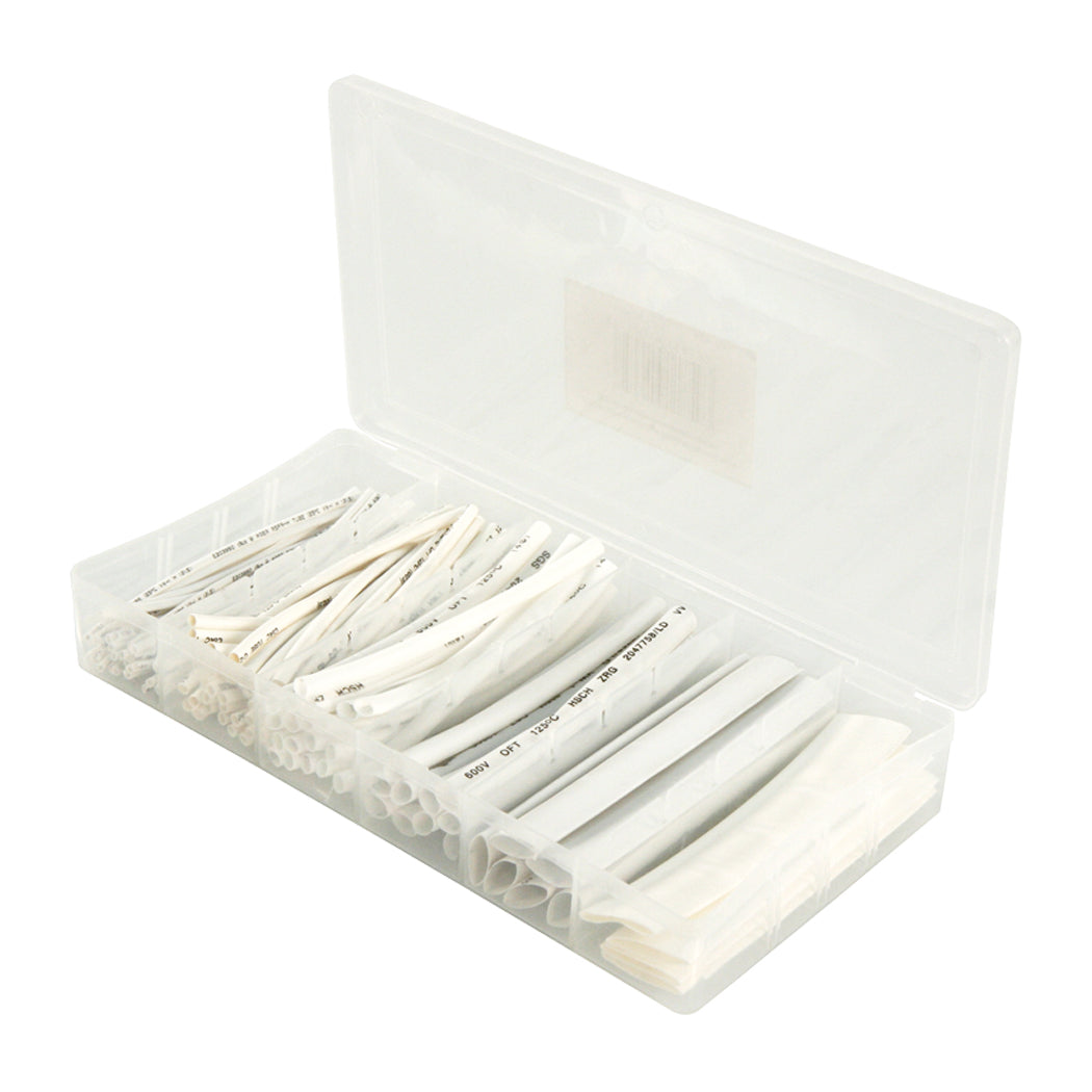 100x Schrumpfschlauch Set in Box 10cm Schwarz Weiß Schrumpfschläuche Sortiert