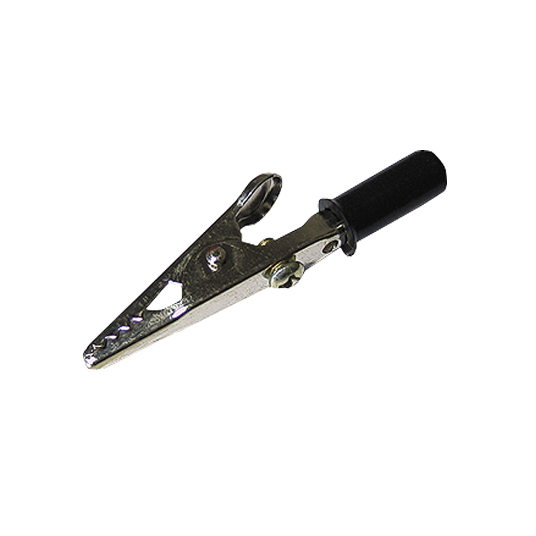 10x Krokodilklemmen Schwarz 55mm isoliert 4mm-Bananenstecker-Buchse Prüfklemmen