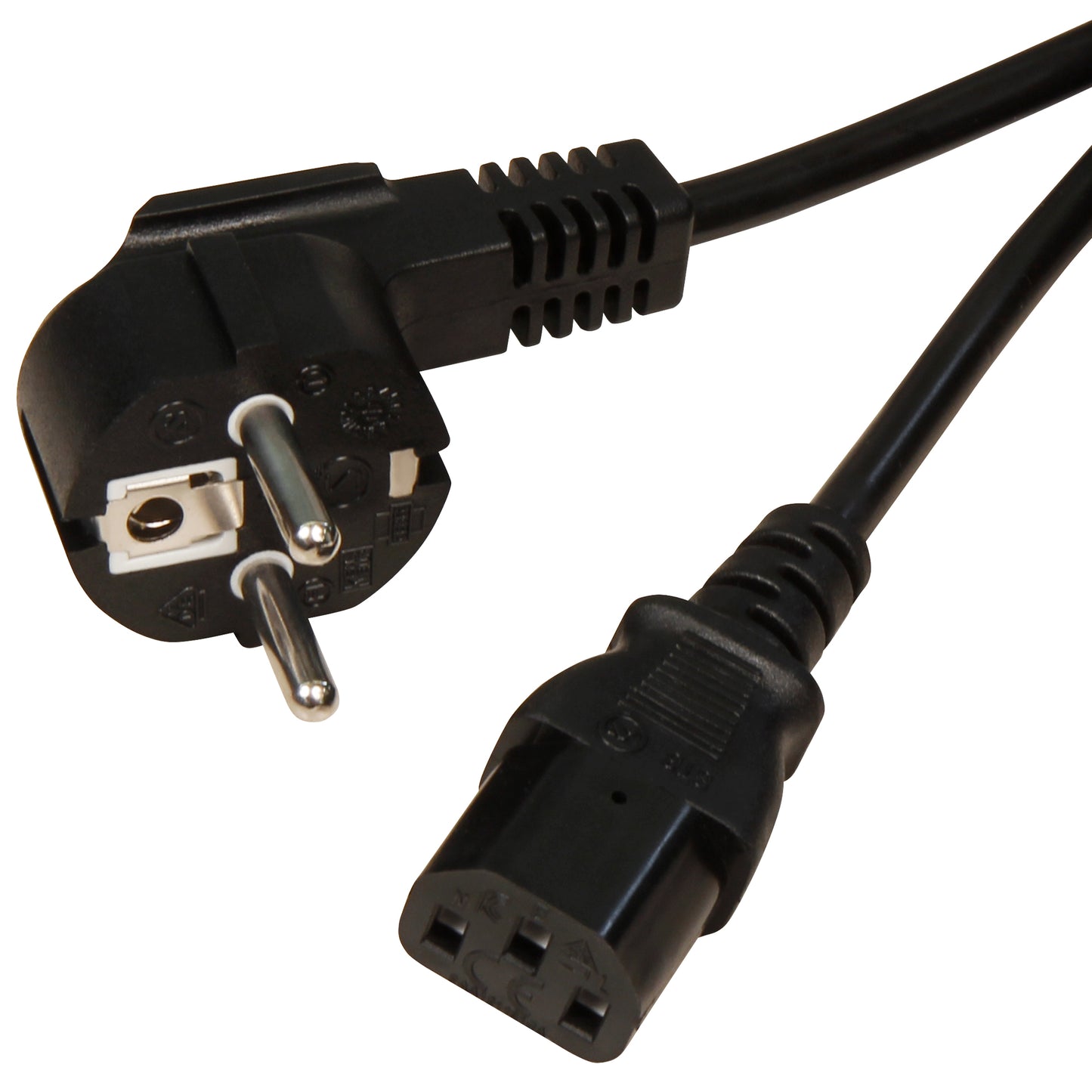 Kaltgeräte Stromkabel 5m einseitig gewinkelt Netzkabel Kabel Schwarz Powerkabel