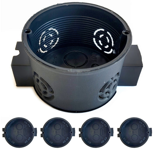 4x Schalterdosen 60x41mm Unterputzdosen Gerätedosen UP Hohlwanddosen Set Schwarz