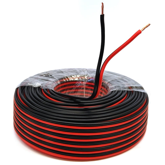 Lautsprecherkabel 25m Rot/Schwarz 2,5 mm² Kupfer Audiokabel Boxenkabel Litze