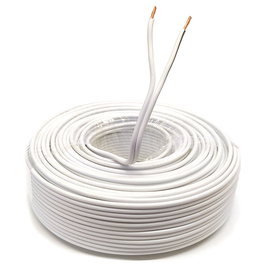 Lautsprecherkabel 25m Weiß 2x 4mm² Kupfer Audio Boxen Kabel Litze