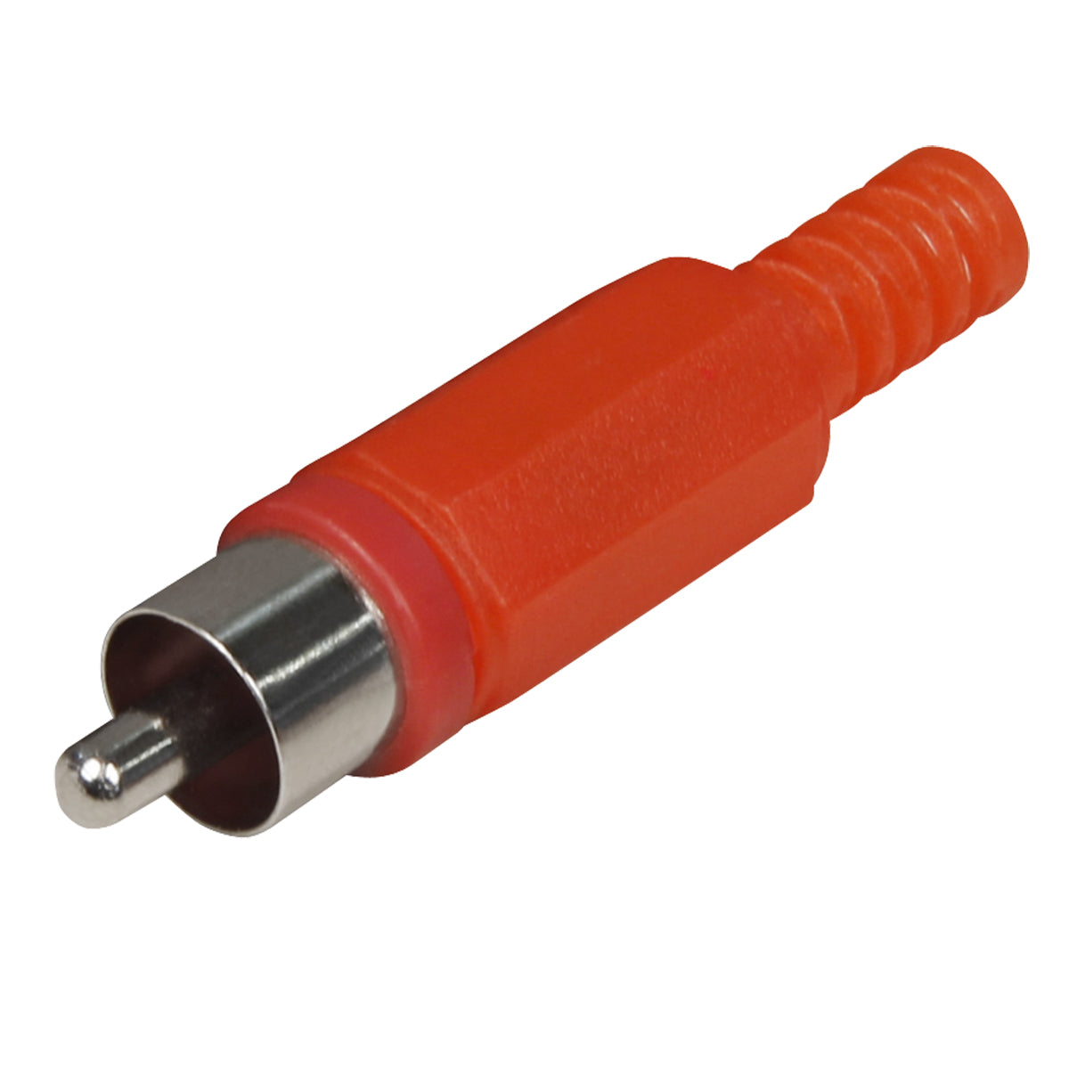 8x Cinch Stecker Rot zum Löten mit Knickschutz RCA Audiostecker Chinch Kupplung