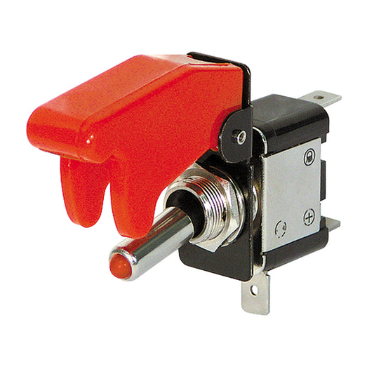 Kill Switch m. LED u. Schutzkappe Rot 2 Polig 12V 20A KFZ Kippschalter Schalter