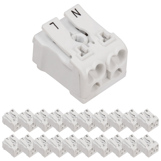 20x Lüsterklemmen 2-Polig Hebel 16A Verbindungklemme Hebelklemme Kabelklemme