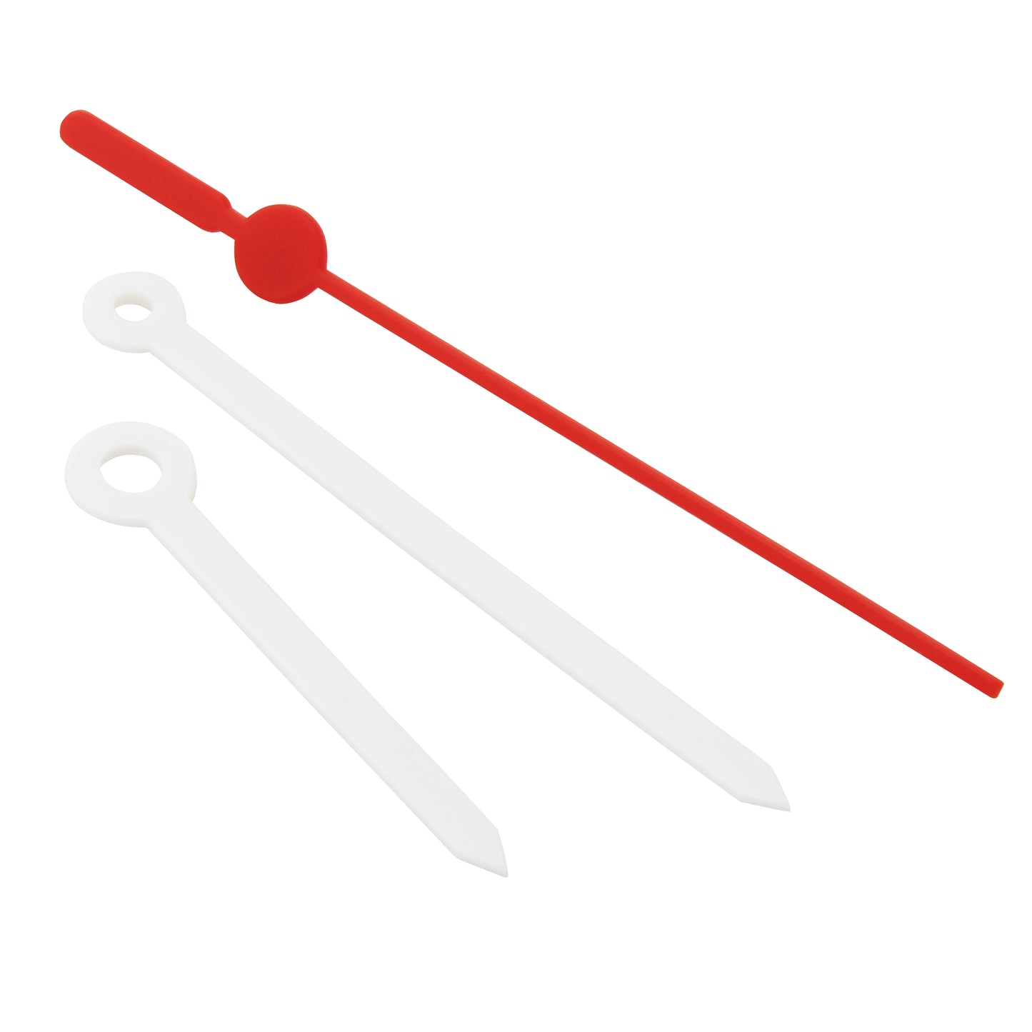 Die Zeiger vom Uhrwerk auf weißem Hintergrund