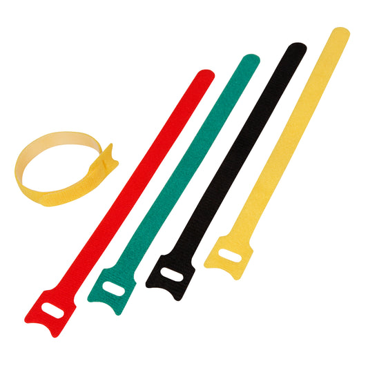 50x Klett-Kabelbinder Wiederverwendbar Farbig 20cm Klettband Klettverschluss