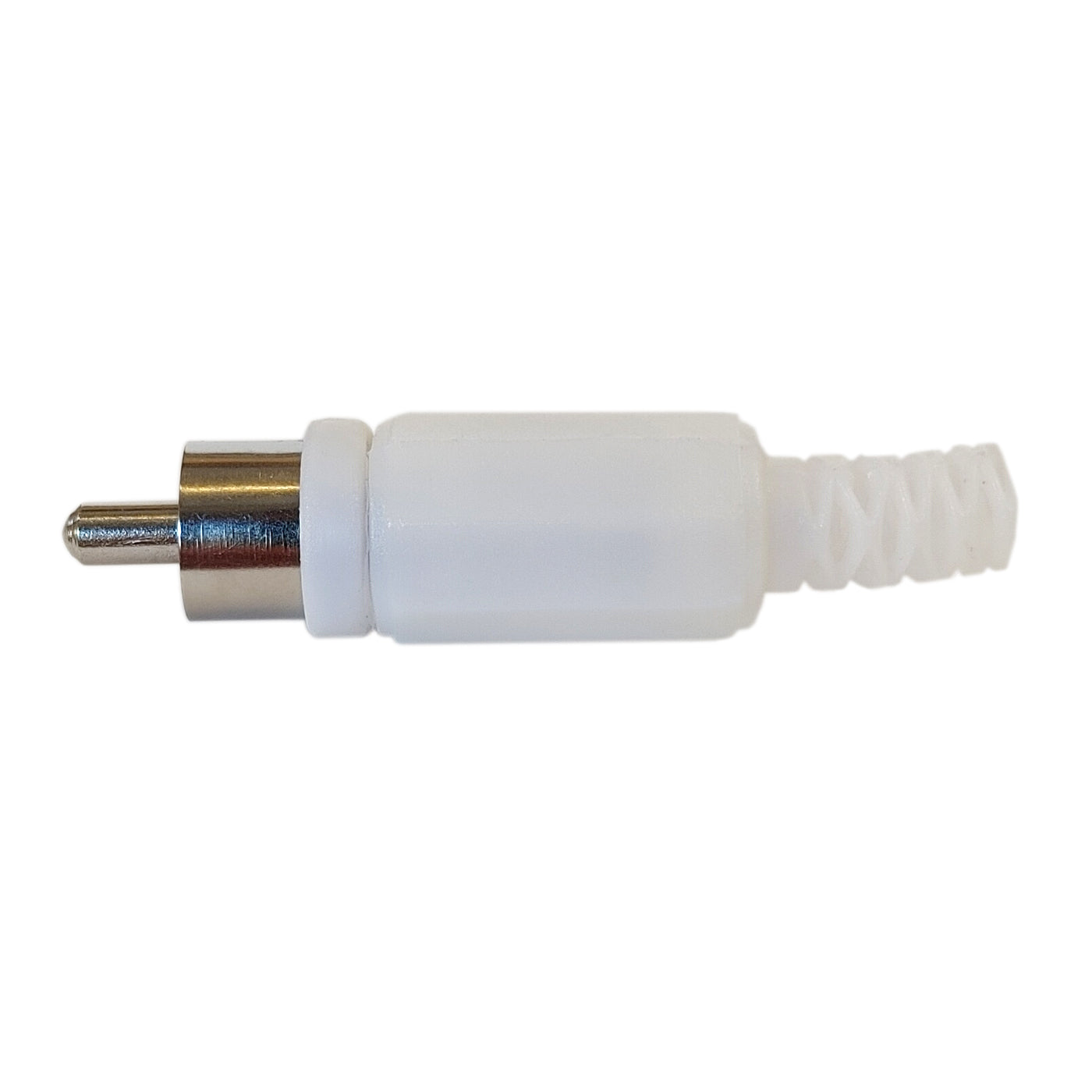 10x Cinch Stecker Weiß zum Löten mit Knickschutz RCA Audio Video Stecker Chinch
