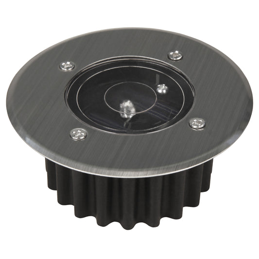 LED Solar Bodeneinbauleuchte rund Edelstahl m. Akku Bodeneinbaustrahler Lampe