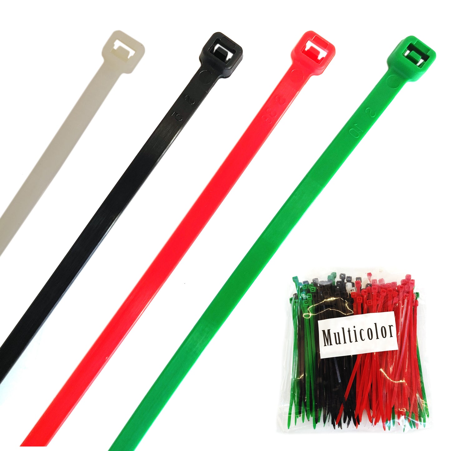 Kabelbinder Set farbig 50-200 Stück 100 150 200mm schwarz weiß grün rot 15 20cm