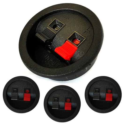 4x Lautsprecher Anschluss Terminal Sparset Rund Klippfix Boxen Klemmleiste Löten