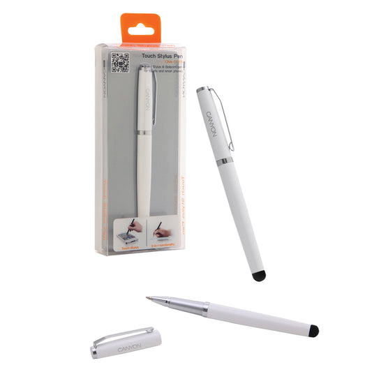 Eingabestift weiß für Tablet PC Touchscreen Geräte Kugelschreiber integriert