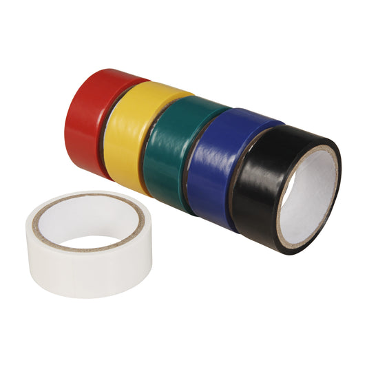 6x Isolierband Set je 3,5m x 19mm Mehrfarbig Elektro Klebeband 21m