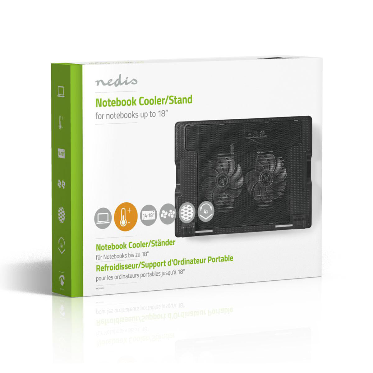 Notebook-Ständer mit aktiver Kühlung 14-18" LED Verstellbarer Laptophalter RGB