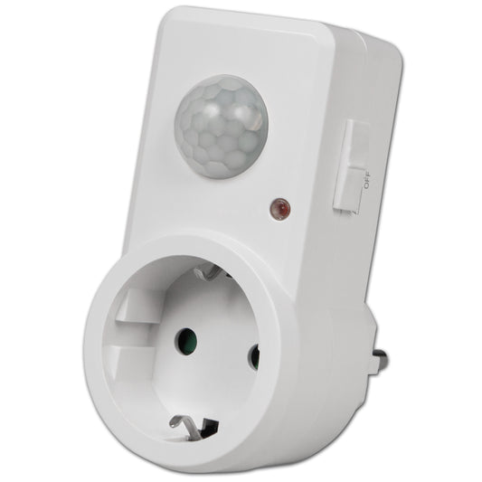 Infrarot Bewegungsmelder Steckdose Dämmerungssensor 120° 240V Licht Alarm LED