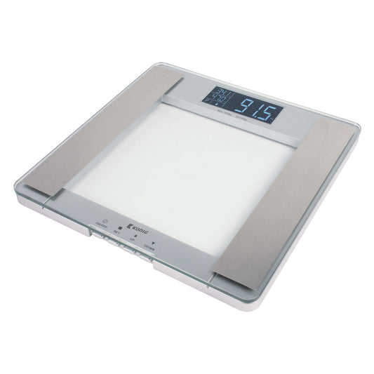 Personenwaage Körperfett Waage Digital Flach Personenspeicher 180Kg Glas Display