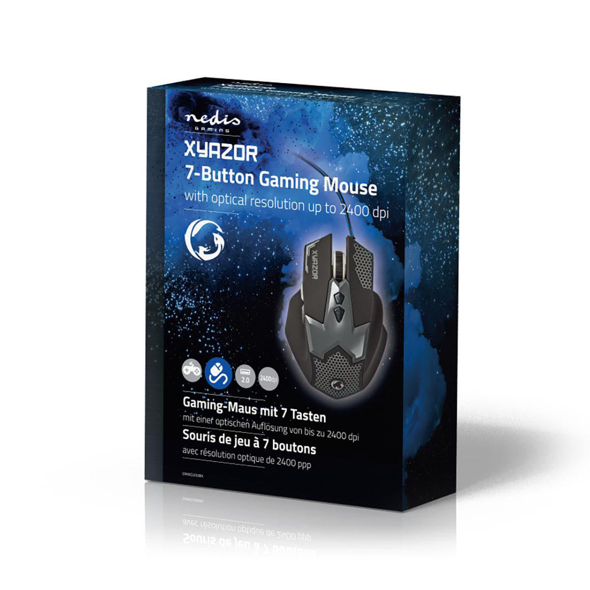 Gaming Maus Optische USB Gamer Mouse 2400dpi Beleuchtet 7-Tasten LED PC Computer