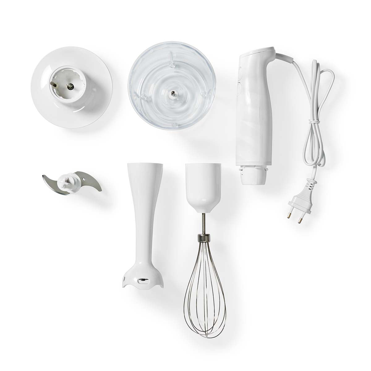 4in1 Küchenmaschinen Set Stabmixer Gemüseschneider Schneebesen Schüssel Kochen