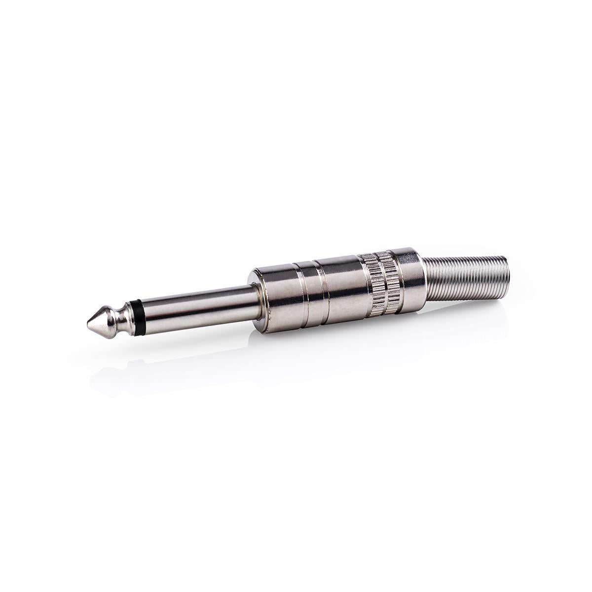 10x Klinkenstecker 6,35mm Mono Metall Silber Klinke Audio Stecker Löten 10 Stück