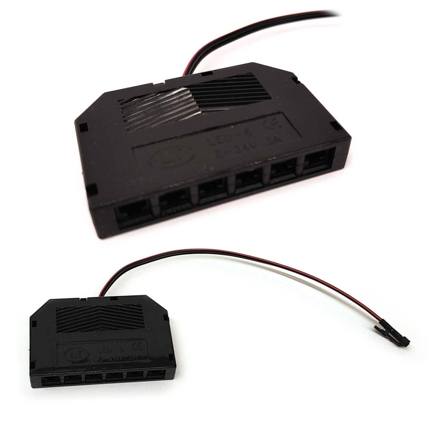 AMP Verteiler 6-fach f. LED Leuchten Mini Stecker 6V 12V 24V 3A Anschlussadapter