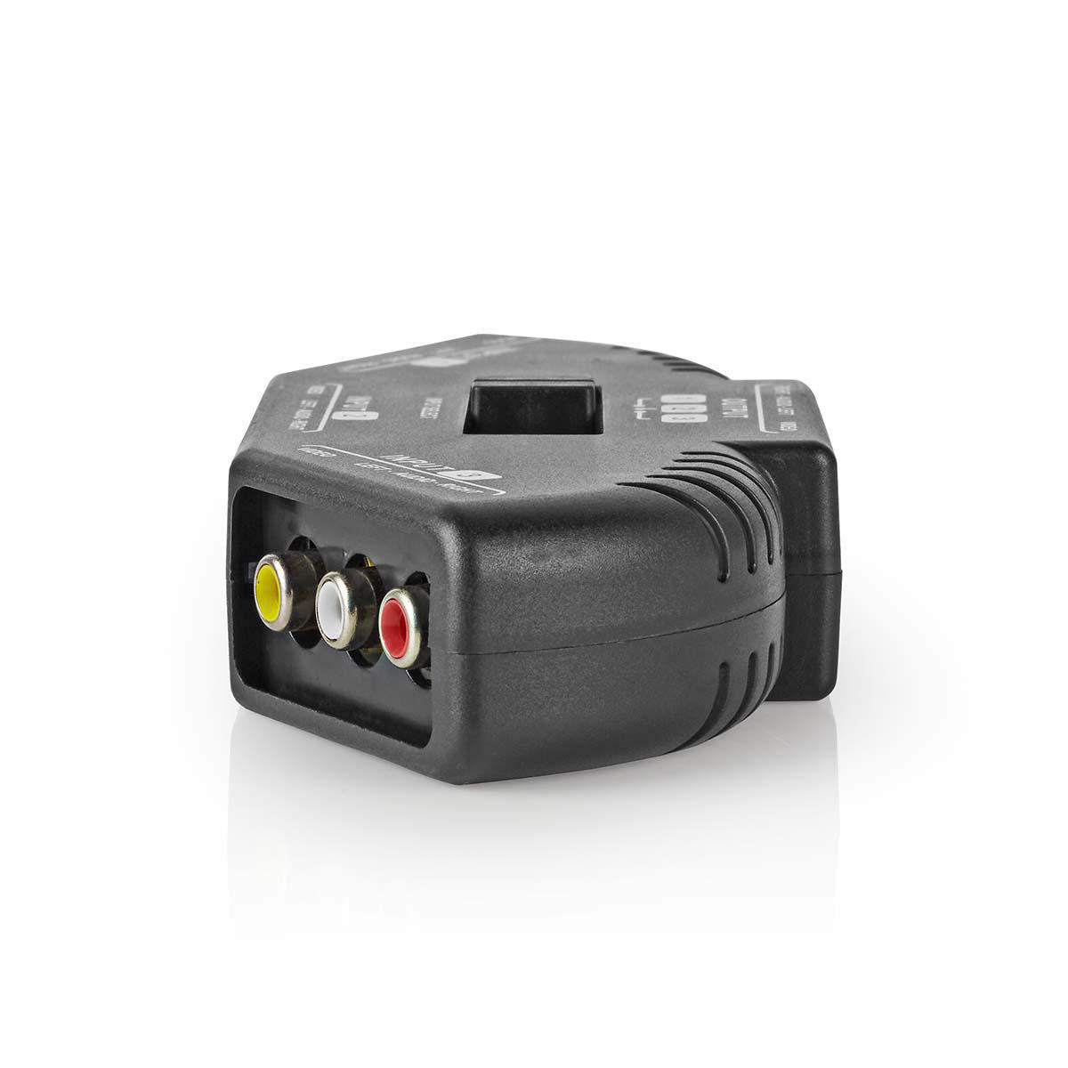 3-Fach AV Audio Video Umschalter Splitter Analog Composite RCA Cinch Verteiler