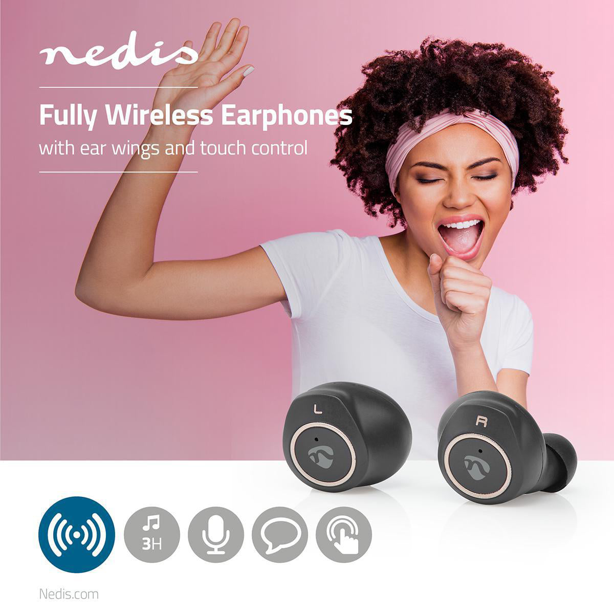 Kabellose Kopfhörer Bluetooth® InEarBuds Headset Ohrhörer IOS Android 3h Akku