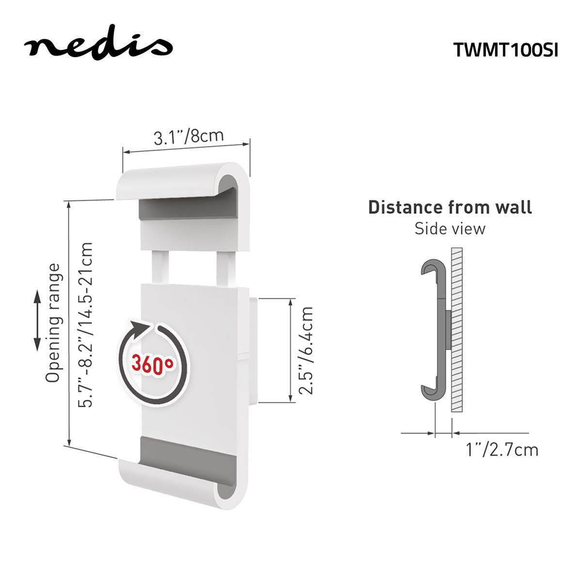 Tablet Wandhalterung 7-12 Zoll Klemmfunktion 360 Grad drehbar Halter Ständer