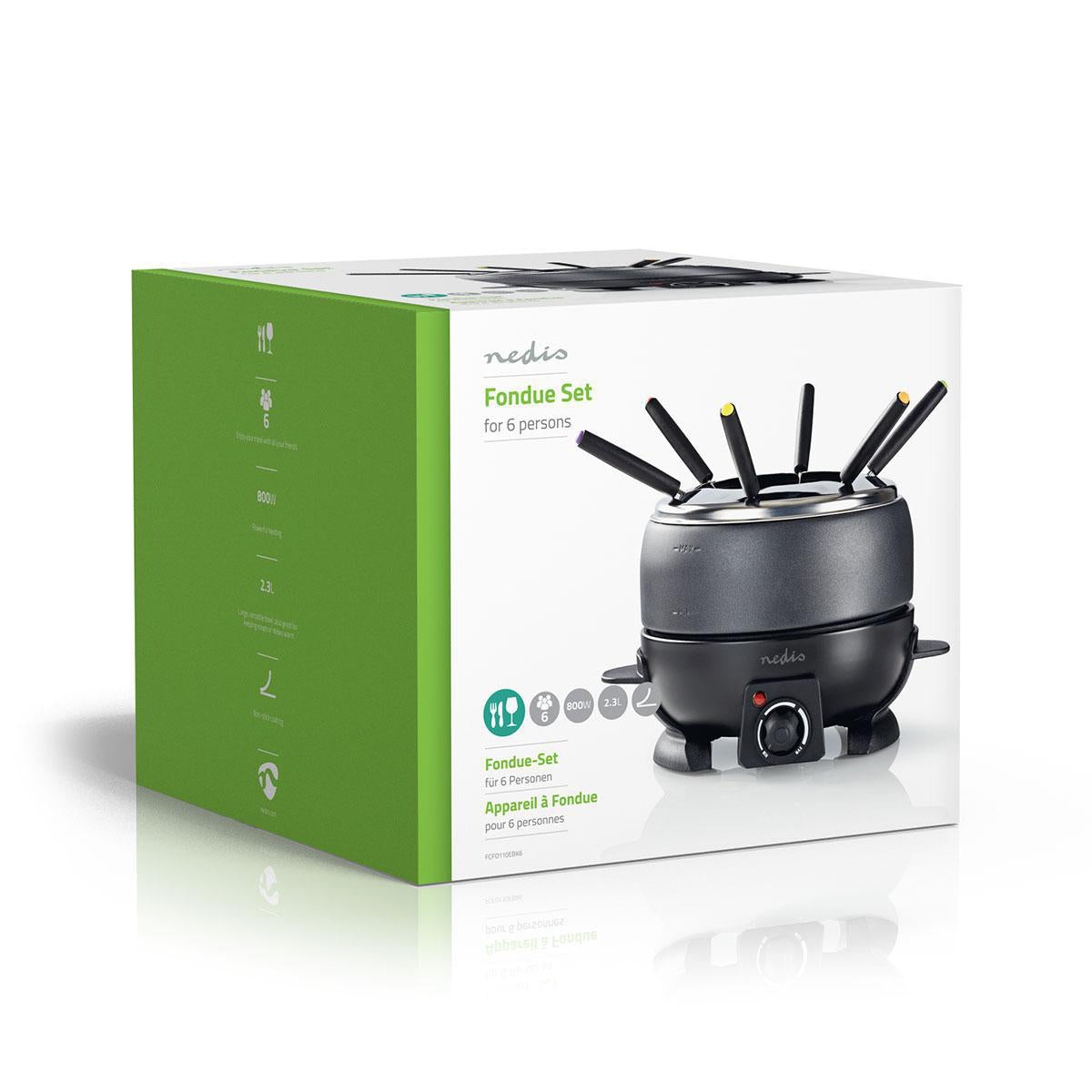 Fondue Set 6 Personen Elektrisch BBQ Topf für Käse Schoko Fleisch Party Grillen