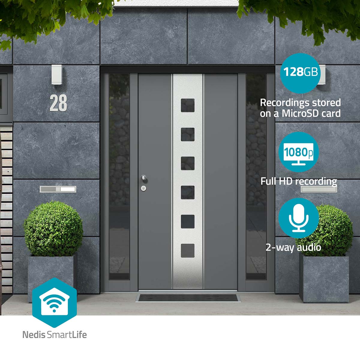 Video Türsprechanlage Smartlife WLAN Türklingel Überwachungskamera APP Home