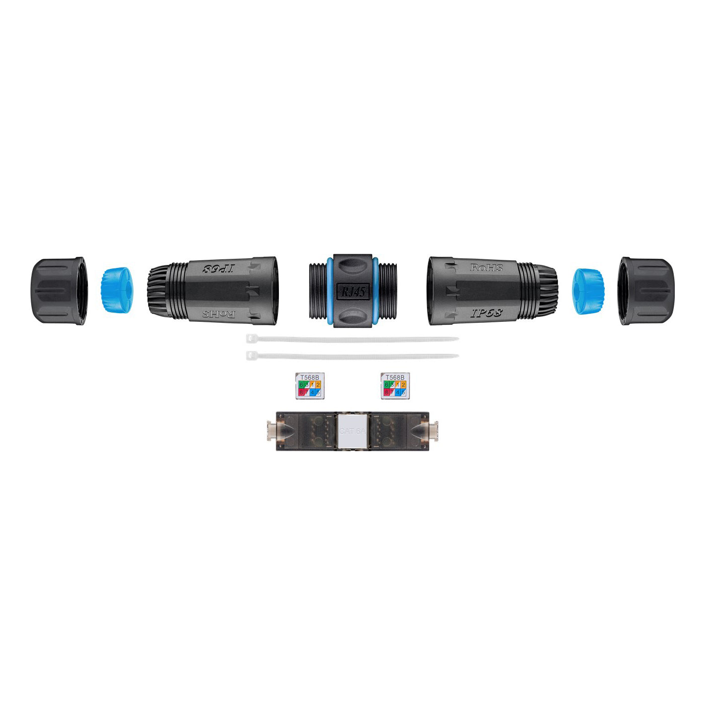 Outdoor Netzwerkkabel Verbinder CAT 6A IP68 UTP RJ45 Wasserdicht Lan Kupplung
