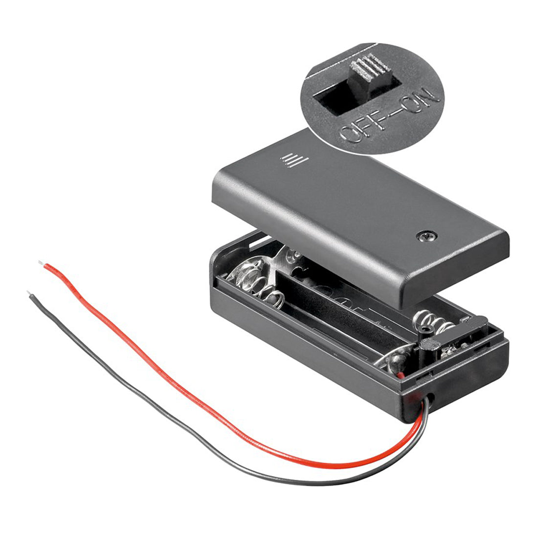 10x Batteriehalter Akkuhalter für 2x AA Schalter Deckel Wasserabweisend Gehäuse