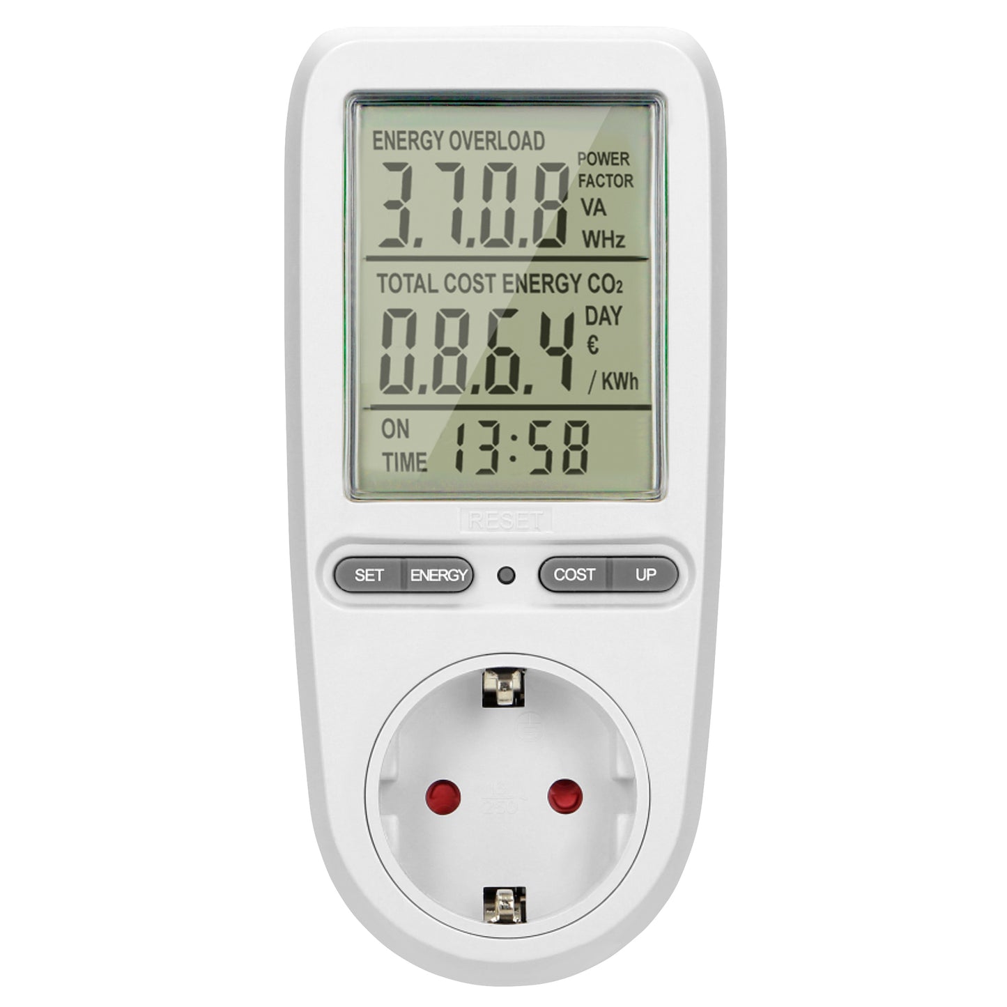 Energiekosten Messgerät Stromzähler Steckdose Energie- und Strommesser 3.680W