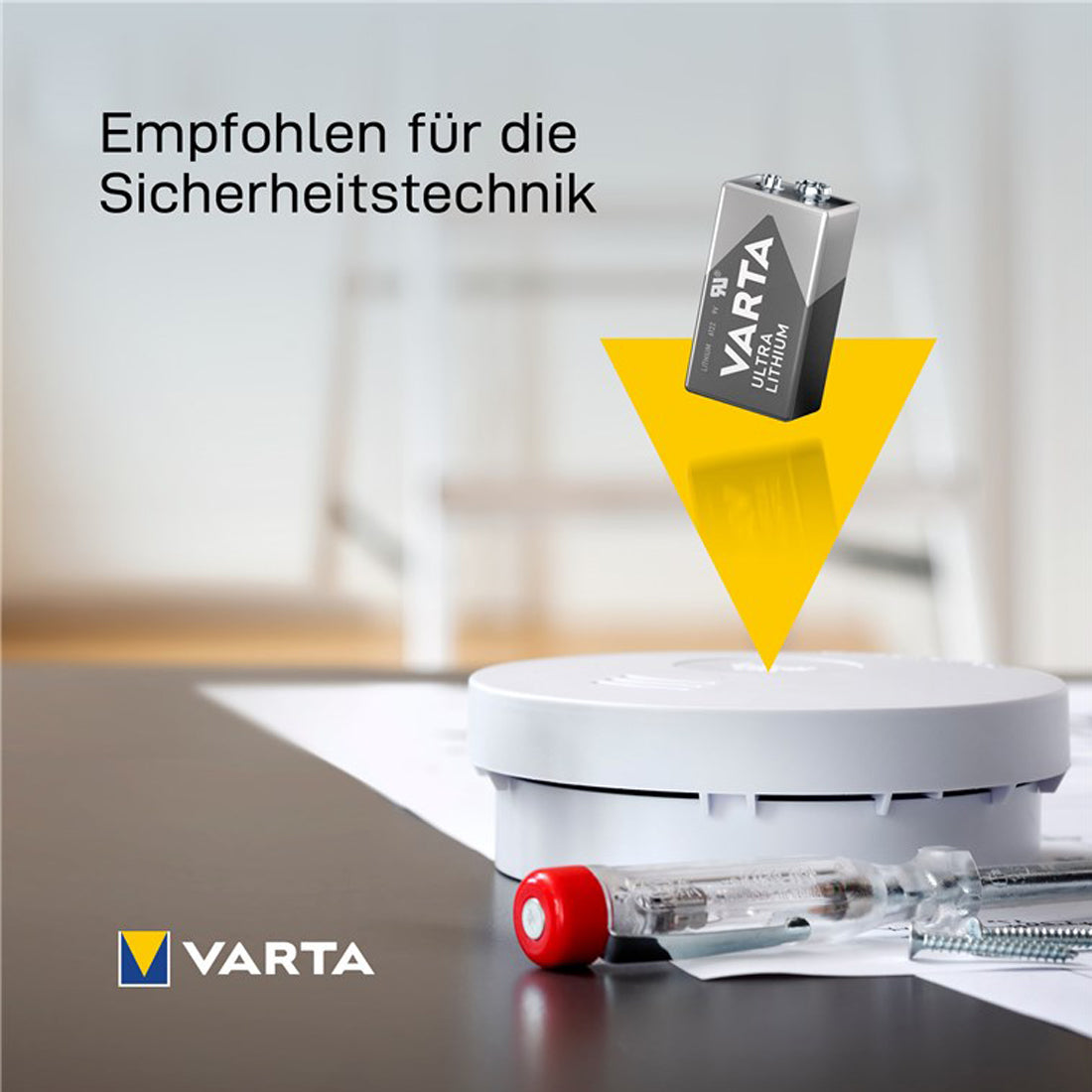 Varta Ultra Lithium 9V Block Batterie 6F22/9V 6122 E-Block Rauchmelder Batterien