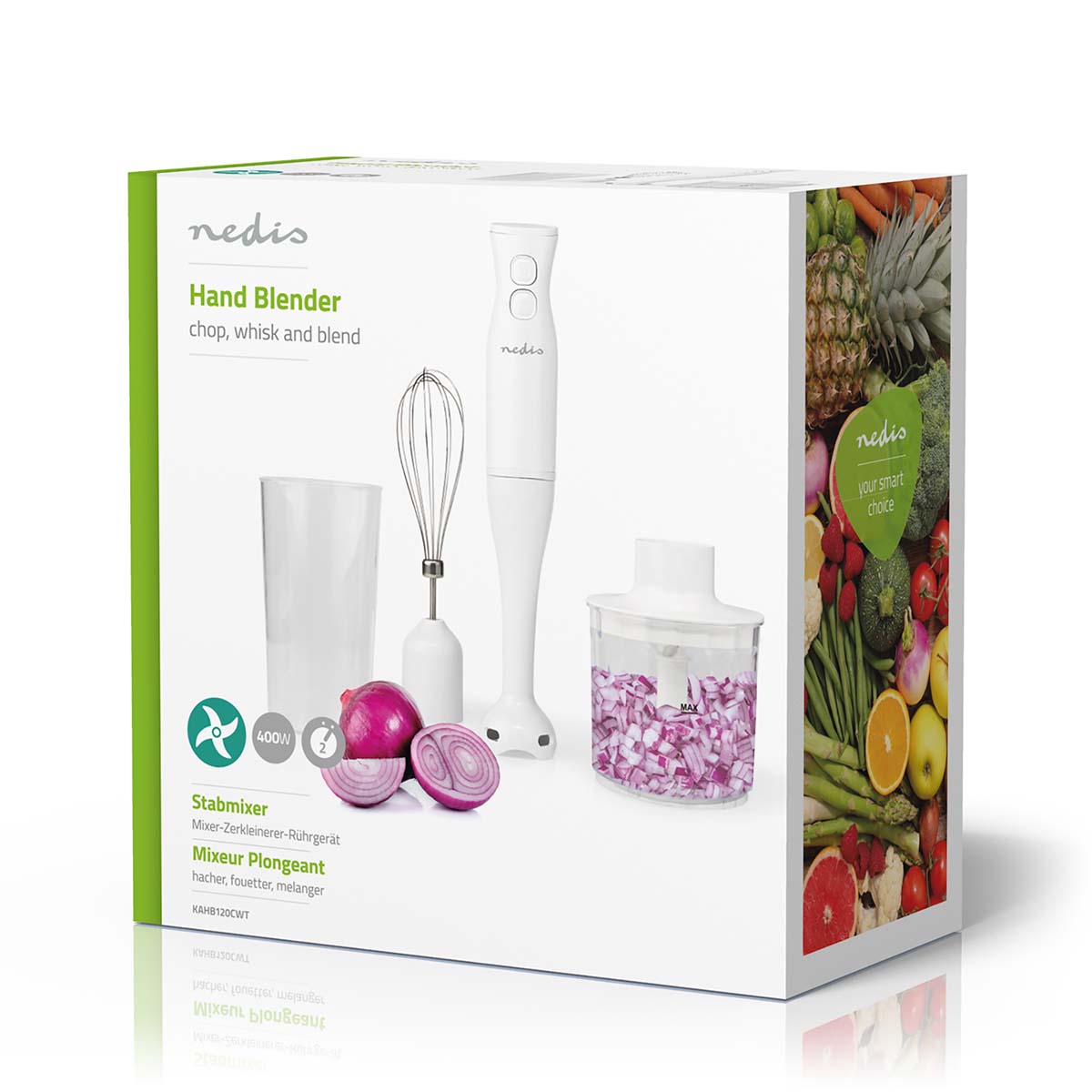 4in1 Küchenmaschinen Set Stabmixer Gemüseschneider Schneebesen Schüssel Kochen