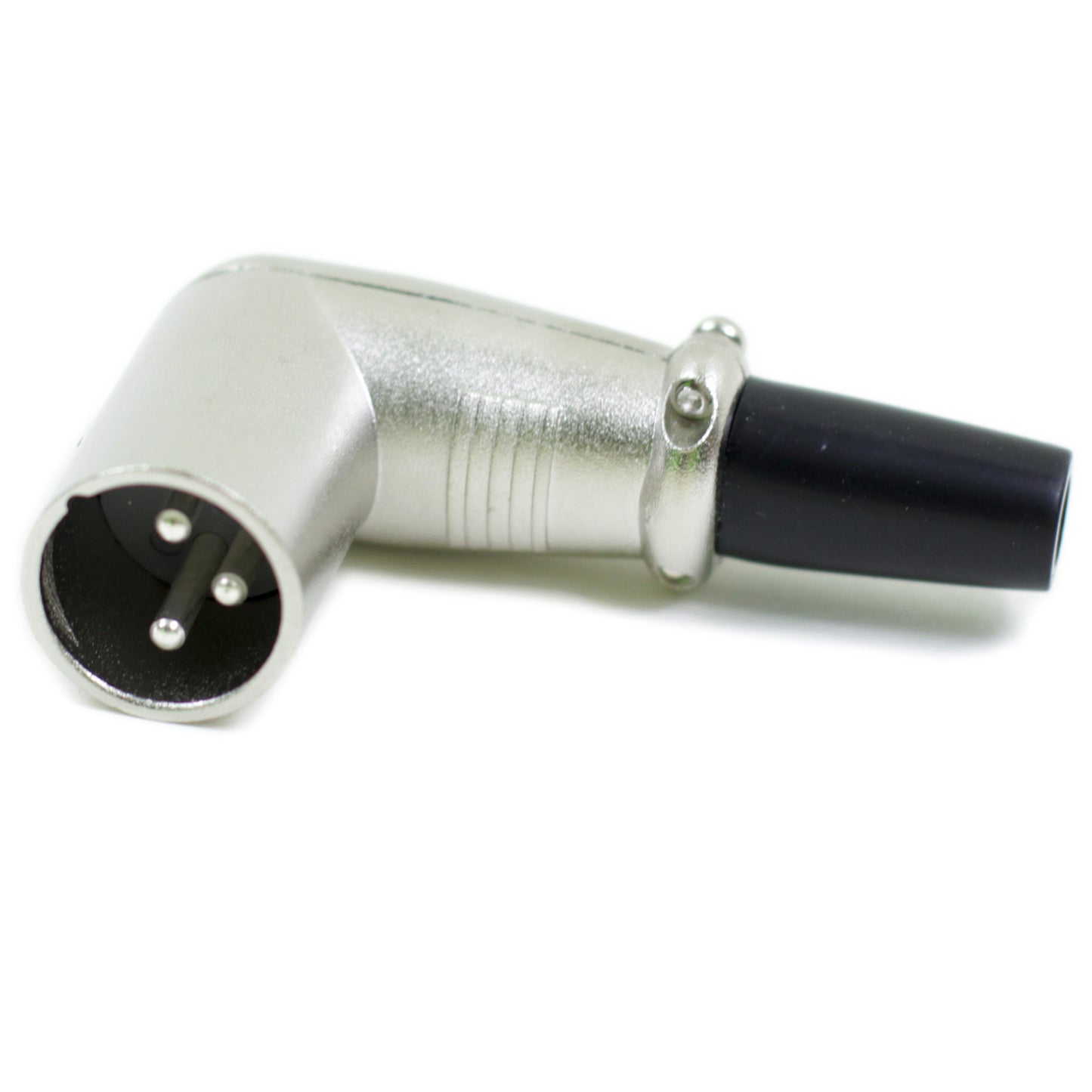 XLR Stecker 90° gewinkelt Metall mit Zugentlastung 3 poliger Audio Winkelstecker