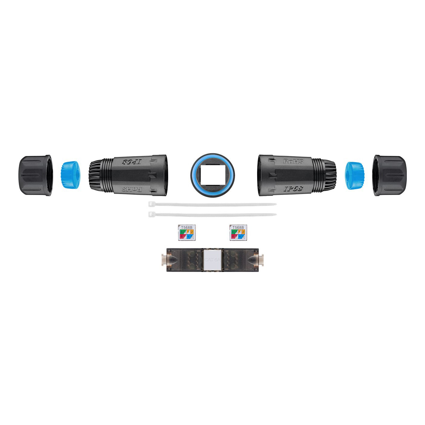 Outdoor Netzwerkkabel Verbinder CAT 6A IP68 UTP RJ45 Wasserdicht Lan Kupplung